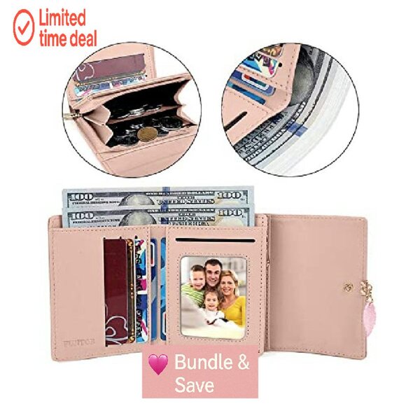 RFID Blocking Tri-Fold Wallet with ID Window and Zipper Pocket - Picture 7 of 7